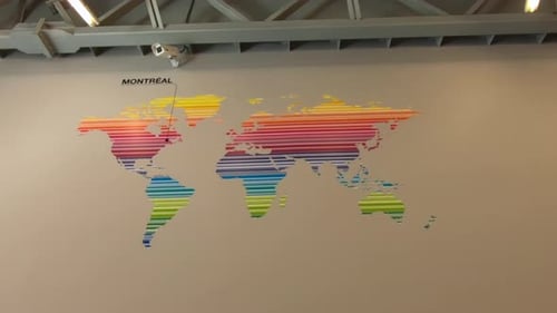 World map, wall painting illustration, global, worldwide, geography, cartography, travel, Montreal,