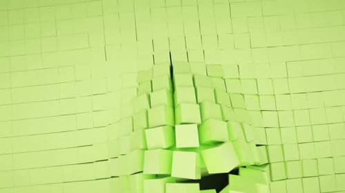 Green Cube Wanddurchbruch
