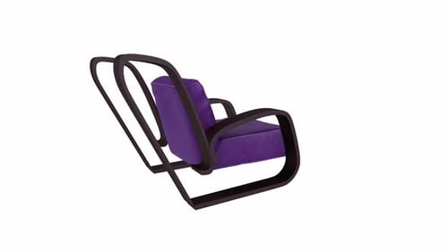 3D Rotating Modern Armchair Model on White Background