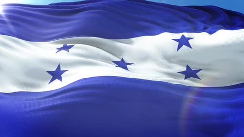 Realistic Waving Honduras National Flag Animation