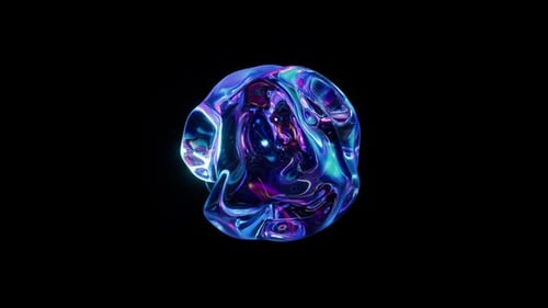 Iridescent Fluid Morphing Object Abstract Animation