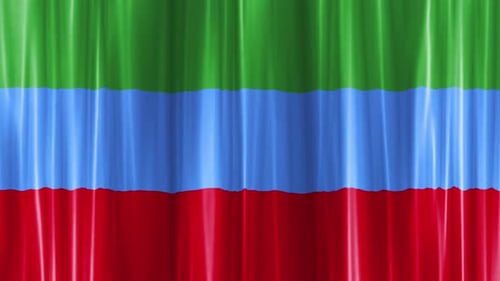 Waving Green Blue Red Striped Fabric Background