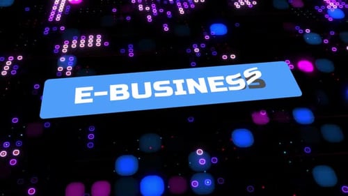 E-Business Waving Typography With Digital Background