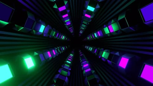 Purple And Turquoise Strobe Shape Tunnel Background Vj Loop In 4K