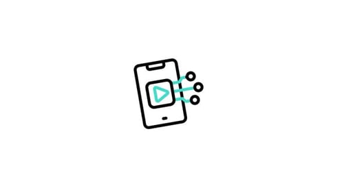 Minimalist Smartphone Play Button and Data Connection Line Art Animation