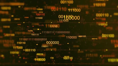 Digital Binary Code Background Golden V6