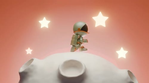 Cartoon Astronaut Loop Animation Satisfying Video