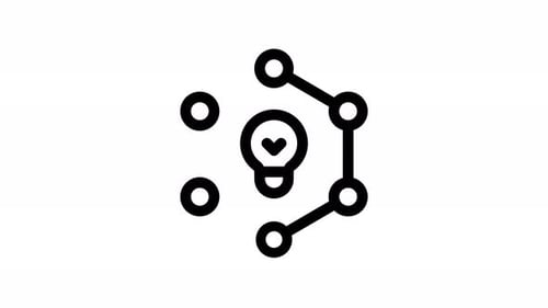 Animated Lightbulb Connection Network Flat Design Icon