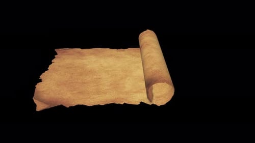 Aged Paper Scroll Unfurls to Reveal Content