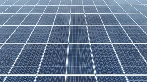Aerial View of Vast Blue Solar Panels