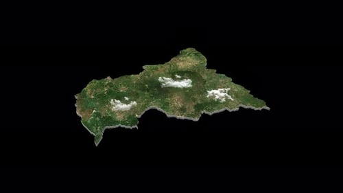 Rotating 3D Map of Central African Republic on Alpha Channel