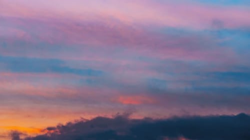 Time Lapse of Clouds in Colorful Sky