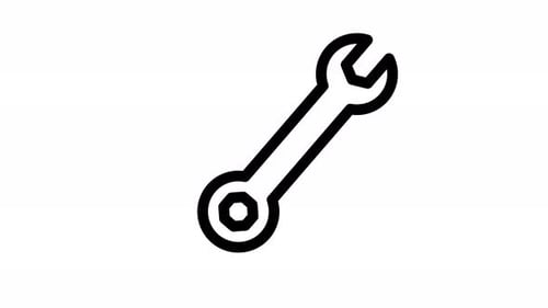 Minimalist Wrench Tool Icon Animation