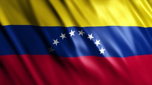 Venezuela National Flag Waving with Realistic Fabric Loop