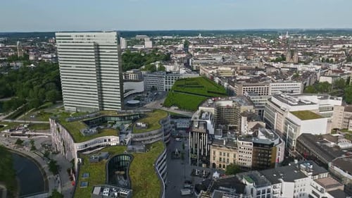 Aerial view of Modern architecture buildings , Düsseldorf , Germany