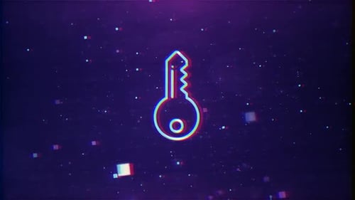 Key Icon On Circuit Tech Background