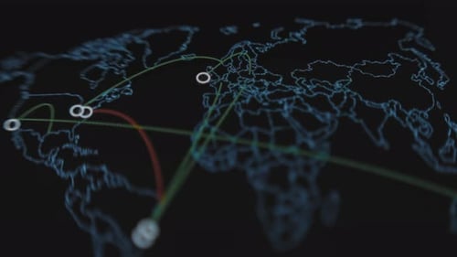 Animated World Map Network Connections
