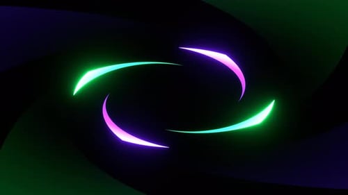 Los neones morados y turquesas se mueven sobre fondo en espiral Vj Loop en 4K