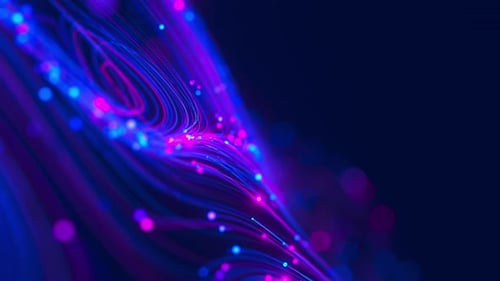 Closeup of Big Data Swirl Patterns in Futuristic Cyberspace Whirl Flow of Data in Quantum Digital