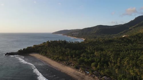 Aerial Lombok Beach Waves