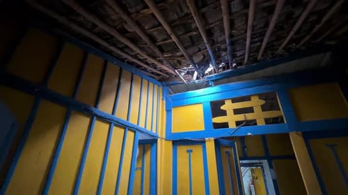 Decaying Interior of Dilapidated Abandoned Building