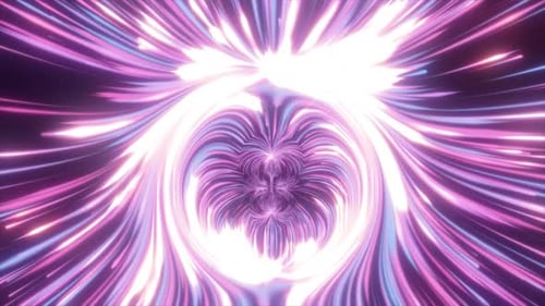 Abstract bright glowing neon energy magical multicolored lines and stripes distorted in fractals