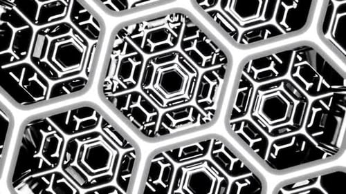 Intricate Hexagonal Pattern in Black and White