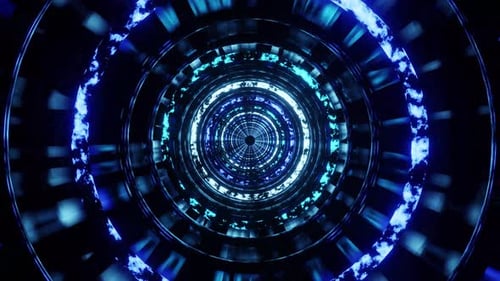 Boucle Vj Cercle bleu glacé avec fond mural miroir 4K