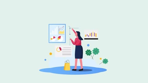 Flat Design Animation: Business Data Analysis and Management