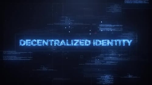 Palavra de identidade descentralizada em fundo de tecnologia dinâmica