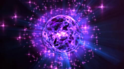 4k Purple Glowing Magical Space Orb Motion Background
