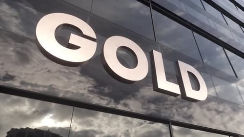 Gold Reserve Safe Bank Sign on Glass Building