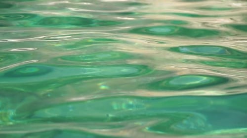Sea Water Surface Low Angle View Over Clear Azure Sea Water Sun Glare Abstract Nautical Summer Ocean