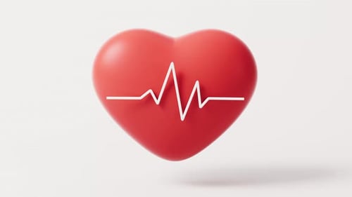 Loop heart shape with ECG graph line