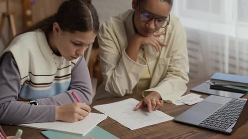 Math Tutor Communicating with Student