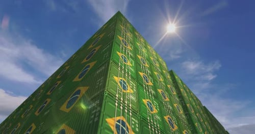 Brazil export cargo containers terminal time lapse