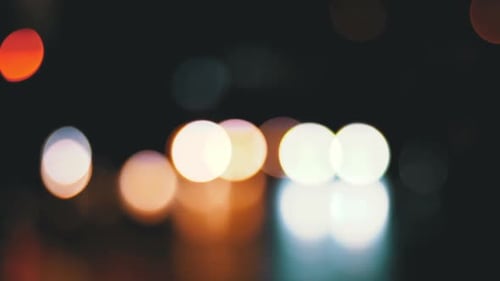 Defocused Night City Traffic Lights