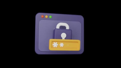 Modern 3D Password Unlock Animation in Browser Window