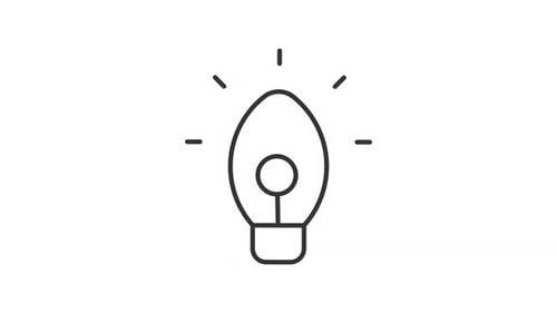 Animated candle shaped light bulb line icon