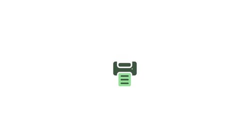 Modern Printer Icon Animation Outputting Document