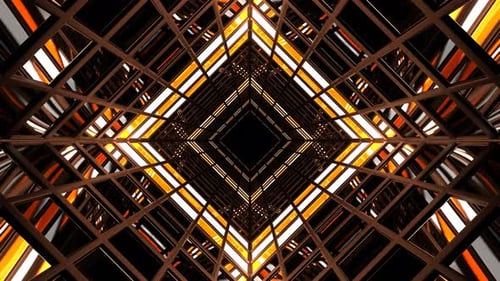 Orange And White Screen Square Light Tunnel Background Vj Loop In 4K