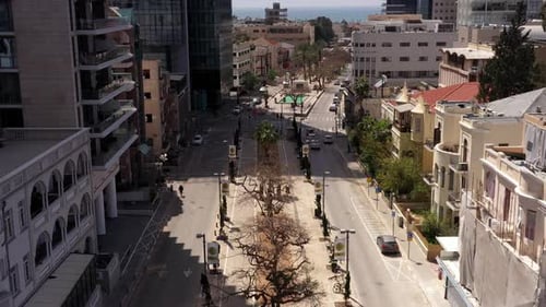 Cidade de Tel Aviv, estradas, ruas e mar, Aéreo