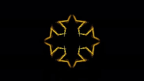 4K gold particles and sparkles. Explosion fireworks. Alpha channel