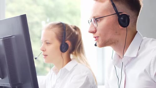 Diverse Team of Young Professionals is Working in the Phone Support Office Working Day of Sales