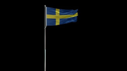 Realistic Waving Flag of Sweden Animation