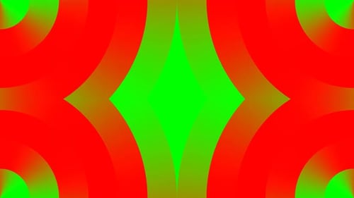 Green And Red Abstract Minimalist Circles Kaleidoscope Background Vj Loop In 4K