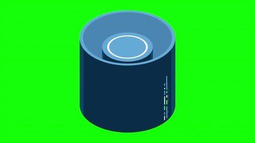 Animação isométrica de banco de dados em nuvem. Computação em nuvem e armazenamento em nuvem de arquivos. Tecnologia moderna