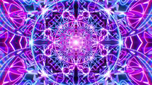 Visual Art of Glowing Neon Repetitive Patterns