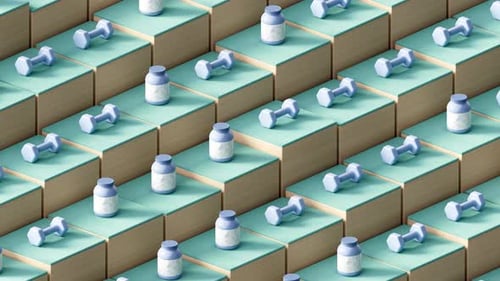 Isometric Health and Fitness Pattern Background Loop