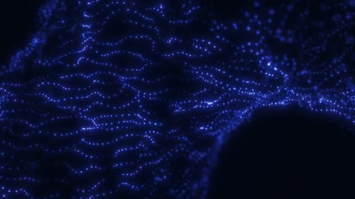Abstract Blue Particle Wave Background Animation